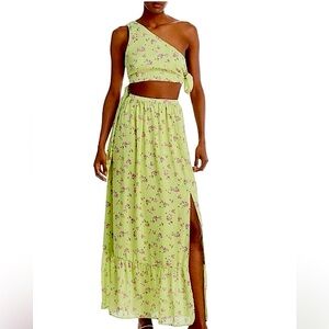 WAYF Chiffon Cut Out Maxi Dress Size Large